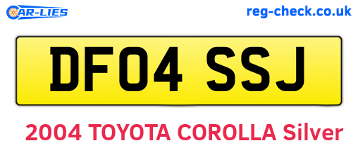 DF04SSJ are the vehicle registration plates.
