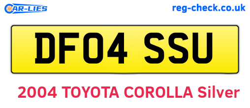 DF04SSU are the vehicle registration plates.