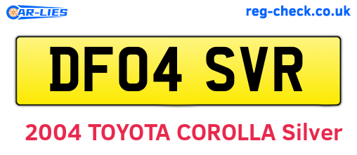 DF04SVR are the vehicle registration plates.