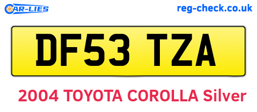 DF53TZA are the vehicle registration plates.