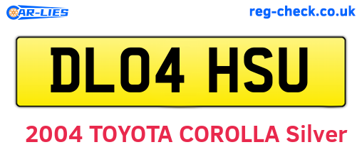 DL04HSU are the vehicle registration plates.