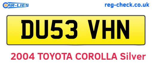 DU53VHN are the vehicle registration plates.