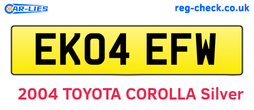 EK04EFW are the vehicle registration plates.