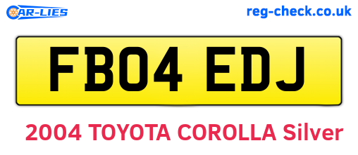 FB04EDJ are the vehicle registration plates.