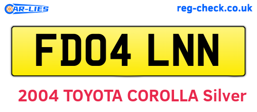 FD04LNN are the vehicle registration plates.