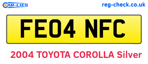 FE04NFC are the vehicle registration plates.