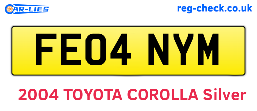 FE04NYM are the vehicle registration plates.