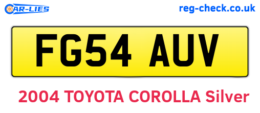 FG54AUV are the vehicle registration plates.