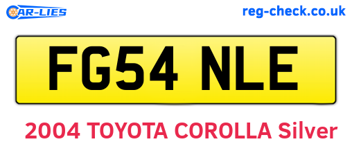FG54NLE are the vehicle registration plates.