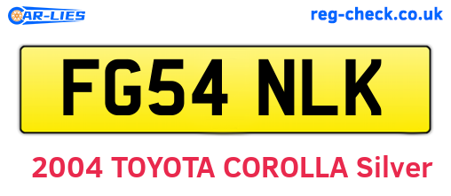 FG54NLK are the vehicle registration plates.