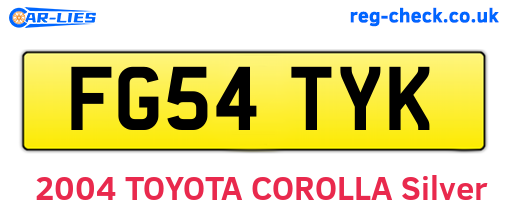 FG54TYK are the vehicle registration plates.