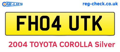 FH04UTK are the vehicle registration plates.