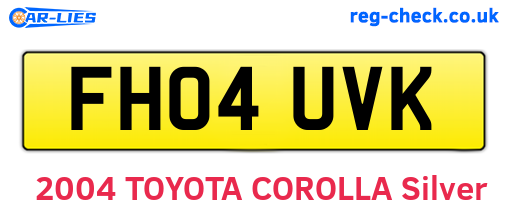 FH04UVK are the vehicle registration plates.