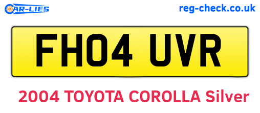 FH04UVR are the vehicle registration plates.