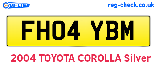 FH04YBM are the vehicle registration plates.