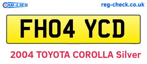 FH04YCD are the vehicle registration plates.