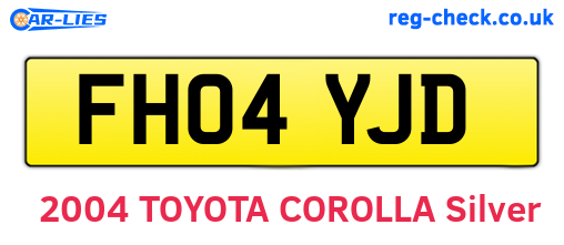 FH04YJD are the vehicle registration plates.