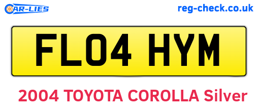 FL04HYM are the vehicle registration plates.