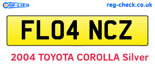 FL04NCZ are the vehicle registration plates.