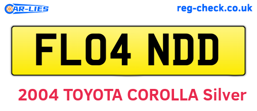 FL04NDD are the vehicle registration plates.