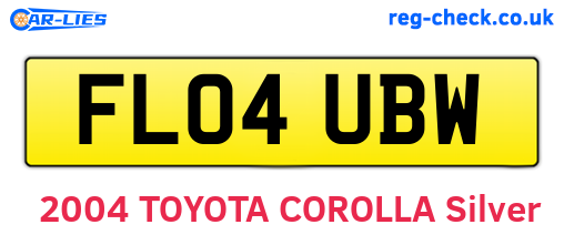 FL04UBW are the vehicle registration plates.