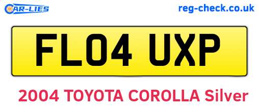 FL04UXP are the vehicle registration plates.