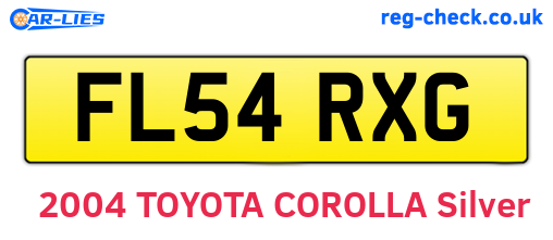 FL54RXG are the vehicle registration plates.