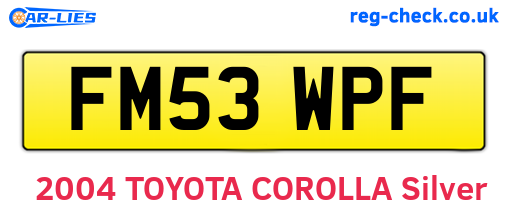 FM53WPF are the vehicle registration plates.