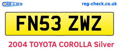 FN53ZWZ are the vehicle registration plates.