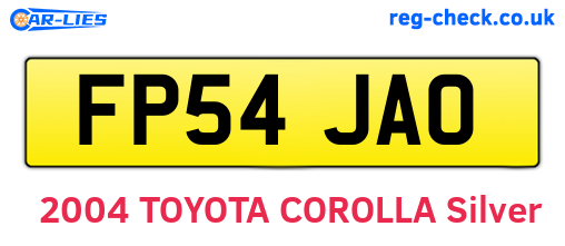 FP54JAO are the vehicle registration plates.