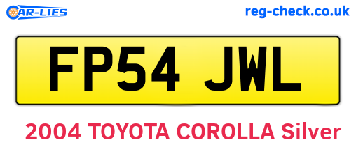 FP54JWL are the vehicle registration plates.