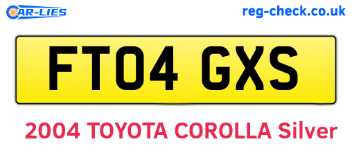 FT04GXS are the vehicle registration plates.