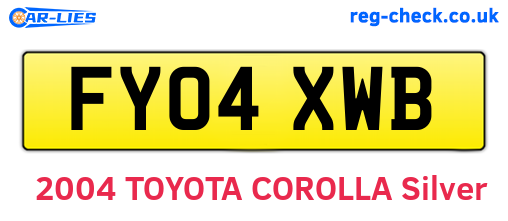 FY04XWB are the vehicle registration plates.