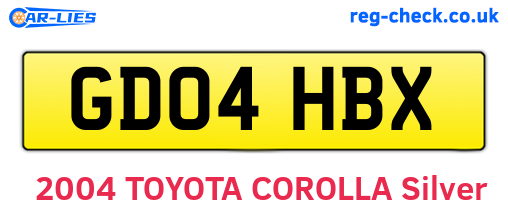GD04HBX are the vehicle registration plates.