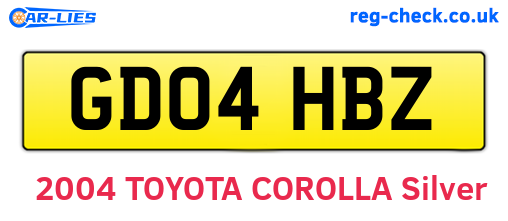 GD04HBZ are the vehicle registration plates.