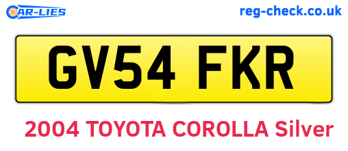 GV54FKR are the vehicle registration plates.