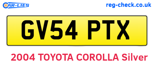 GV54PTX are the vehicle registration plates.