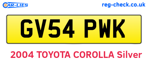 GV54PWK are the vehicle registration plates.