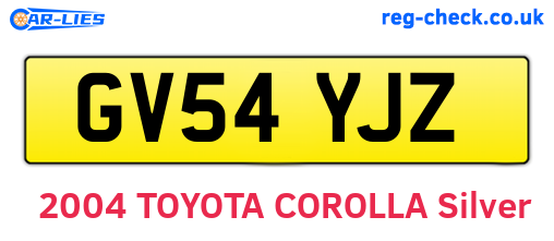 GV54YJZ are the vehicle registration plates.