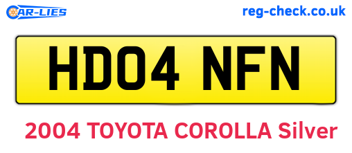 HD04NFN are the vehicle registration plates.