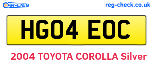 HG04EOC are the vehicle registration plates.