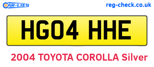HG04HHE are the vehicle registration plates.