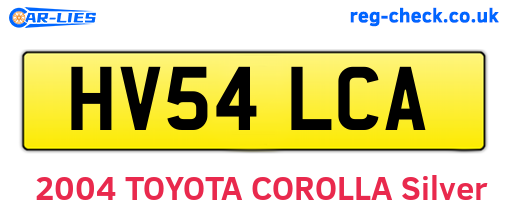 HV54LCA are the vehicle registration plates.