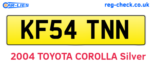KF54TNN are the vehicle registration plates.