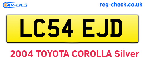 LC54EJD are the vehicle registration plates.