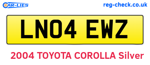 LN04EWZ are the vehicle registration plates.