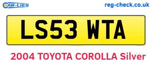 LS53WTA are the vehicle registration plates.