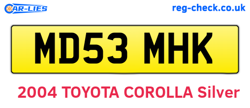 MD53MHK are the vehicle registration plates.
