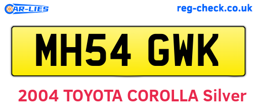 MH54GWK are the vehicle registration plates.