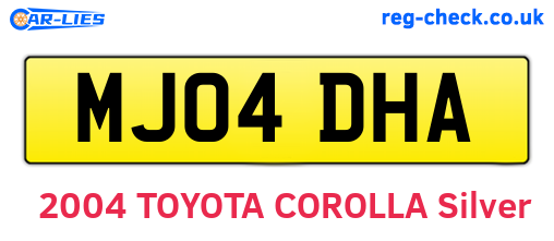 MJ04DHA are the vehicle registration plates.
